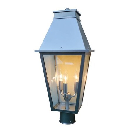 Arroyo Craftsman 10" Croydon Post Mount, Slate, Clear Seedy Glass CRP-10CS-S